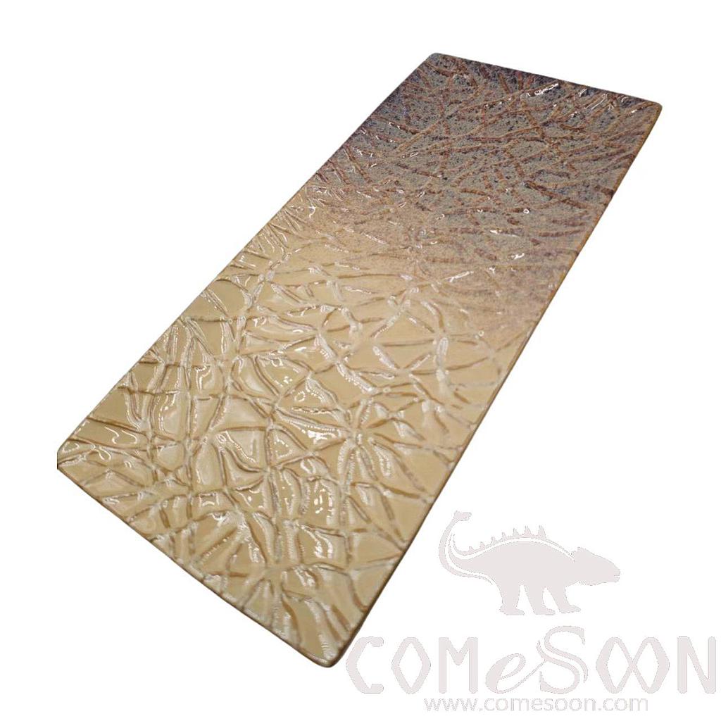 Purple Flame 14" Grid Rectangular Plate