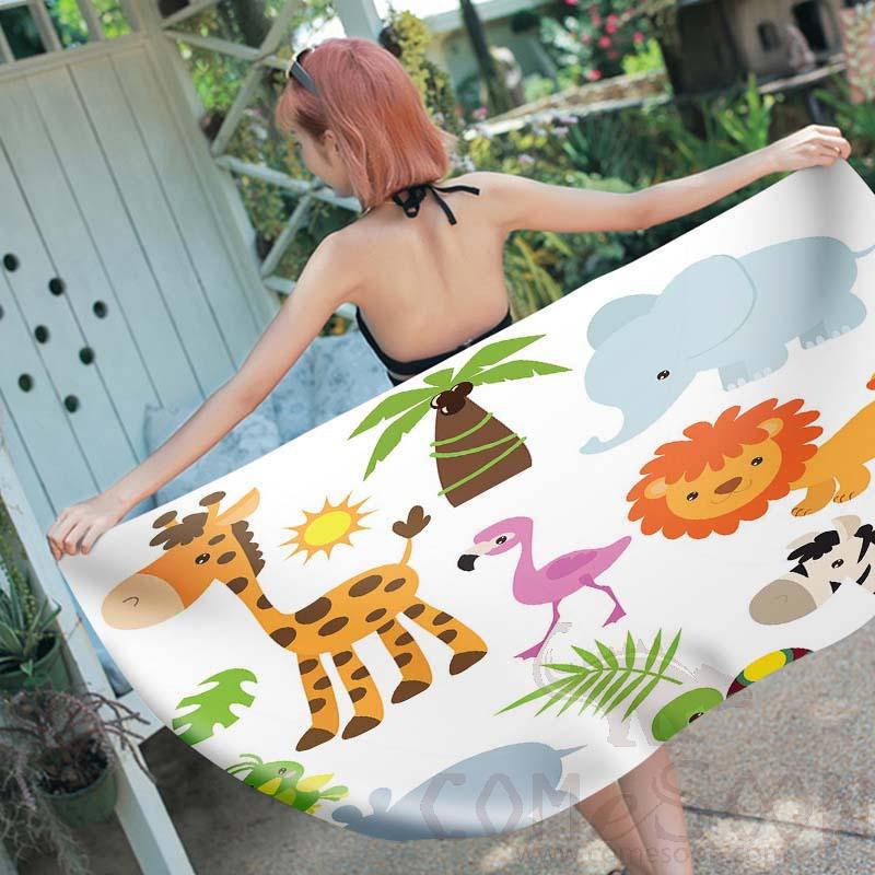 Cartoon Beach Towel, Microfiber, 150*70cm
