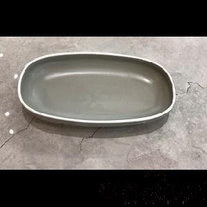 White Grey Series 18" Standing Edge Rectangular Plate