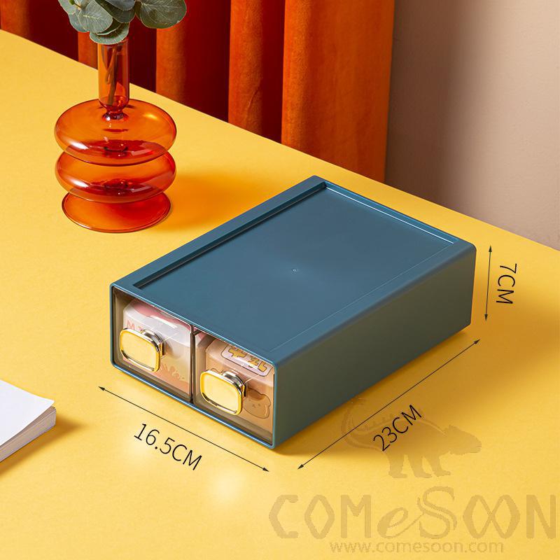 Storage Box Blue Double Tray-W16.5*L23*H 7cm, PP