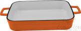 Orange/white Orctangular Baking Pan, Cast Iron, 30*21*6cm