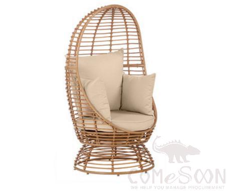 Rattan Sofa-Φ80cm, PE Thick Rattan+ Inner Metal+ Comfortable Cushion, Φ80*120cm
