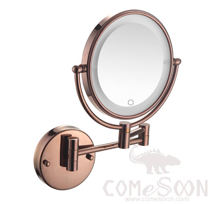 Led Makeup Mirror-Plug / Double-Sided Mirror - Rose Gold - 8 inch (20cm) Single - Copper+ SUS304