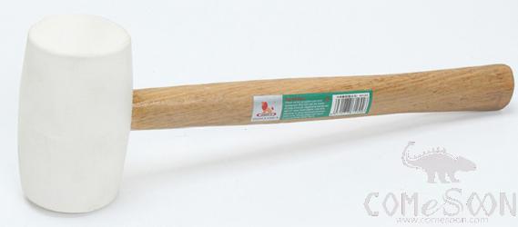 Rubber Handle with Wooden Handle 500G White, Rubber+ Wooden Handle