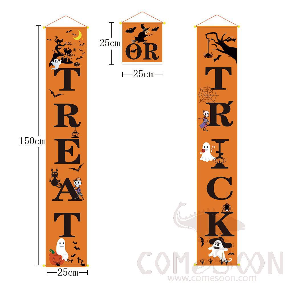 Halloween Couplets Hanging Cloth, Orange