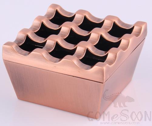 9-Hole Zinc Alloy Ashtray, Copper, L71*W71*H45mm