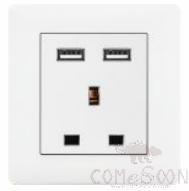 2usb and 13a Square Corner Socket