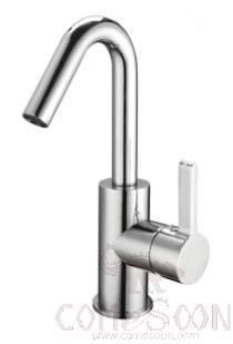 Copper faucet rotatable bright silver-brass