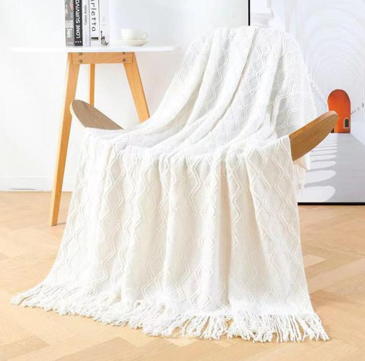 Blanket, White, Acrylic127*152+ 15cm