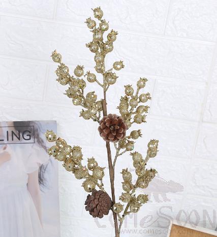 Berry Simulation Flower, Foam+ Iron Wire, Gold, 60*15*15cm product image