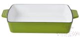 Green/white Grctangular Baking Pan, Cast Iron, 33*23*7cm