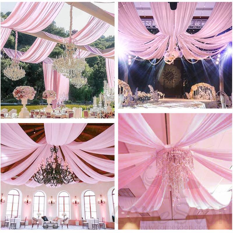 Gauze, Chiffon, Pink, W150*L300cm