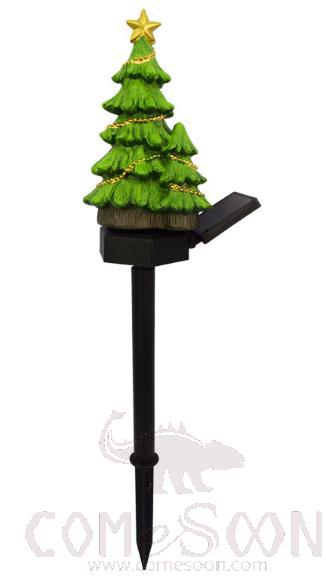 Solar Christmas Tree Lamp, Resin,+ Plastic, 43*11*8.5cm