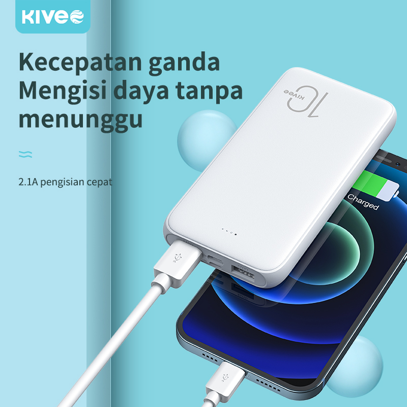 kivee Powerbank 10000mAh + Fast Charge 2.4A Real Capacity