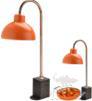 Wood Grain Square Base Gold Plated Orange Steel Half Round Warmer, 220v/250w, 420x260x925mm