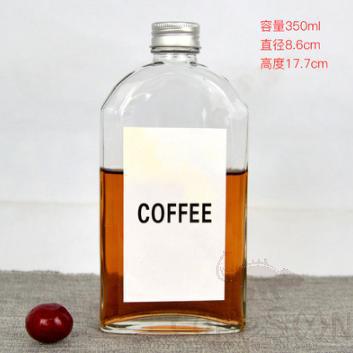Disposable Glass Bottle, Oblique Shoulder, 350ML, D 8.6*H 17.7cm