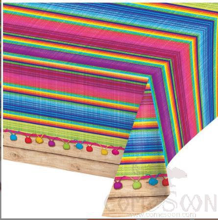 Mexican Fiesta Theme Tablecloth, PE, 132*260cm