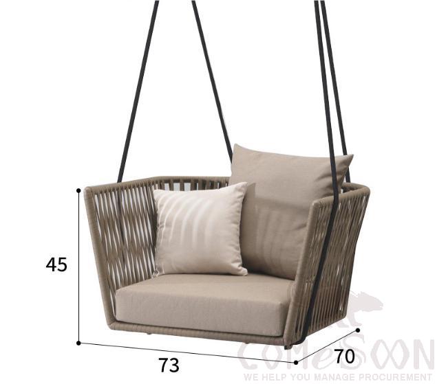 Outdoor Swing Chair-73cm, High Resilience Sponge, 73*70*45cm