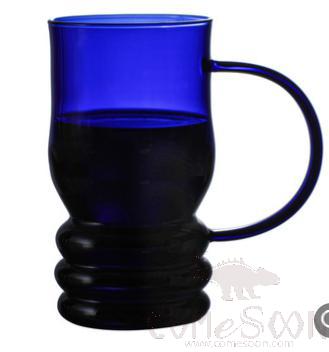 Glass Tea Mug Blue 380ML
