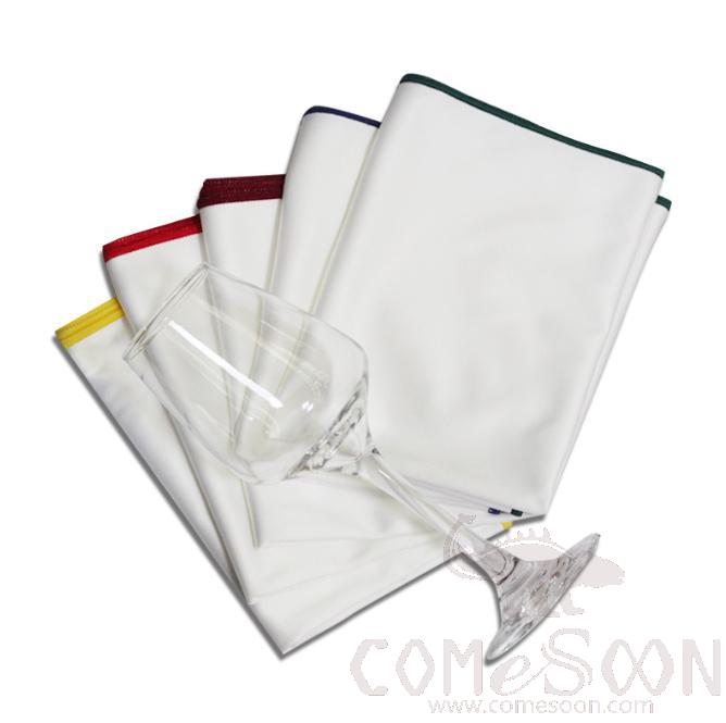 Special Cloth for Wiping Cups, Soft Silk Material, High Elastic Silk Edge Lock, W35*L50cm