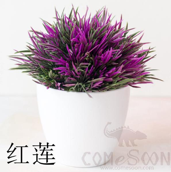 Imitation Plants Plastic Plant Pot Purple H14