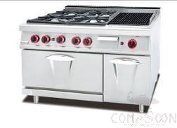 Ag700-Series Hot Sales 4-Burner  Gas Range W& Lava Rock Grill& Gas Oven