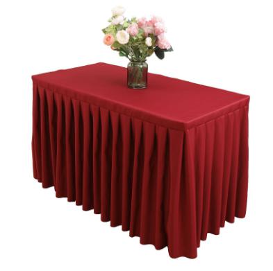 Table Skirting(120*45+ 75cm)-Wine Red