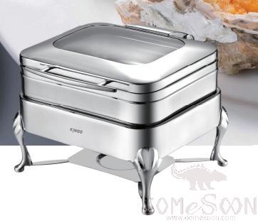 Square Gn1/2 Glass Lid Vision Induction Chafing Dish, 5.1L, L490*W480*H310mm