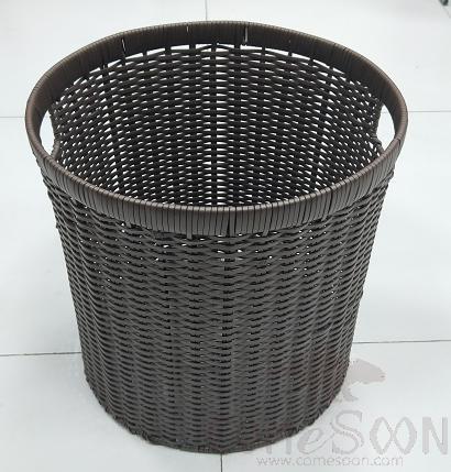 Flat Rattan Iron Frame Laundry Bucket, Baked Iron Frame+ Flat Rattan, D38*38cm