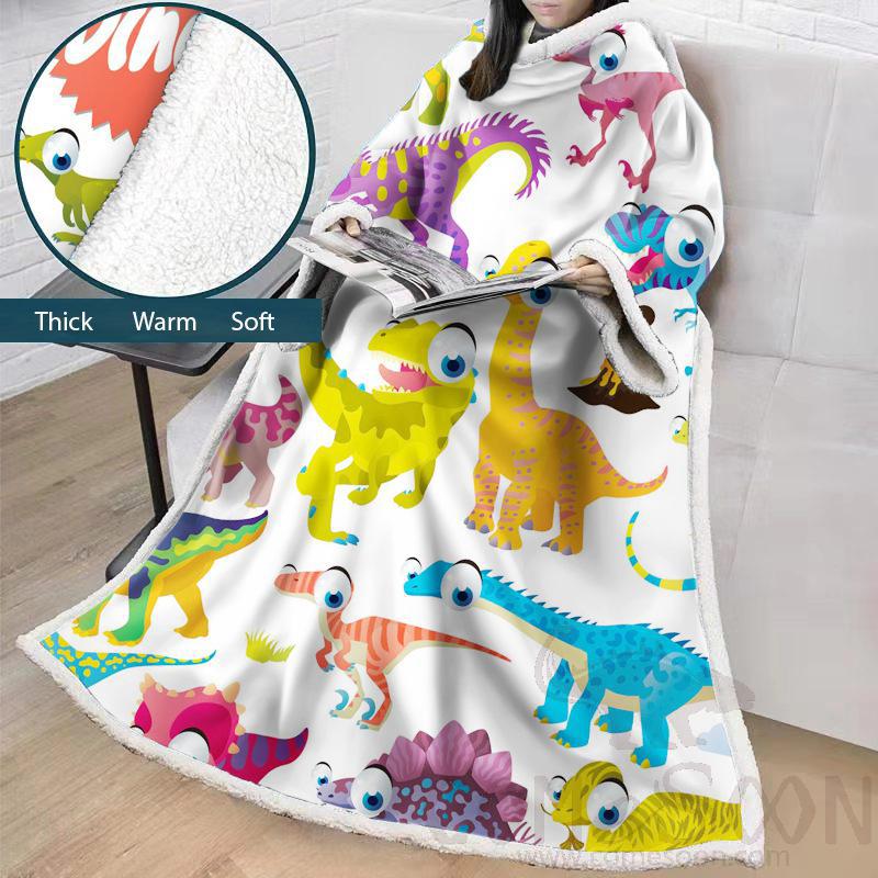 Cartoon Blanket with Sleeves, Crystal Velvet, 127*178 cm