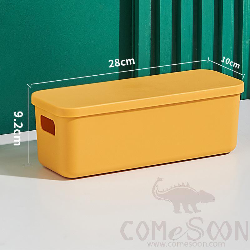 Yellow Storage Box with Cover-10*28*9.2 cm, PP