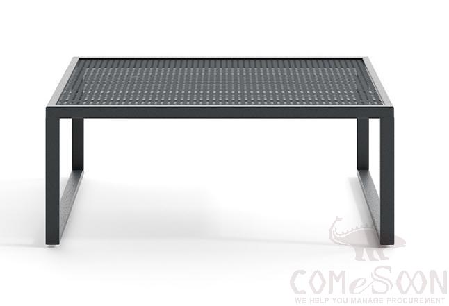Outdoor Metal Coffee Table-85*65cm, Metal Frame+ Mesh Rattan, 85*65*35cm