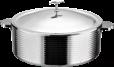 Chinese Straight 3-Ply Steel Diamond Warm Vegetable Pot (Stainless Steel Lid)+ Ceramic Inner Liner, 201/430 Ss+ Aluminum+ 304 Ss, Φ320×h120mm