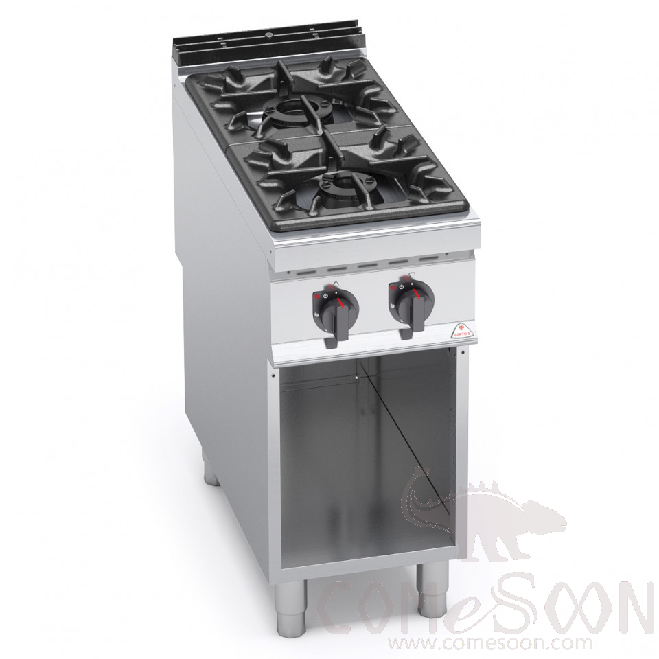 Customized 2-Burner Gas Cooking Stove W/O Door, 400*900*850+100mm, SUS 304