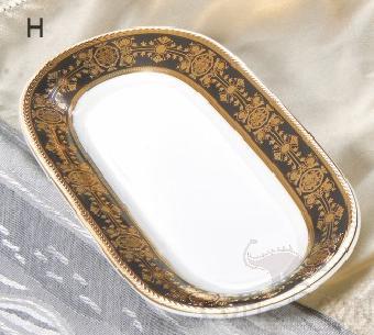 Bonechina Golden Pattan Luxury Towel Plate 7.25"