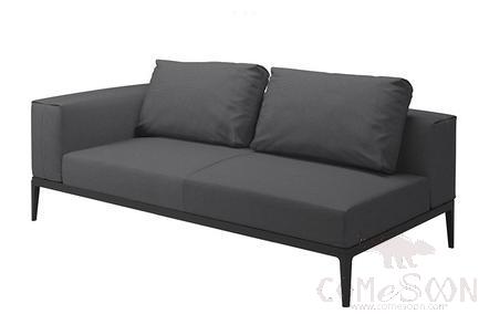 Double Corner Sofa, Teak+ Aluminum Tube, 160*85*65cm