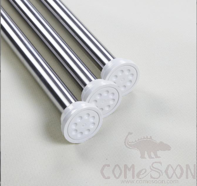 Hole-Free Shower Curtain Rod Laundry Rod Stainless Steel Curtain Rod Wardrobe Telescopic Straight Rod-Suitable for 100-140cm Wall