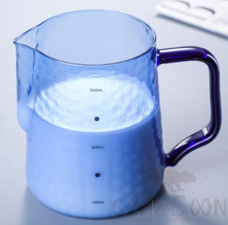 Colorful Glass Milk Jug Blue Coffee Pot