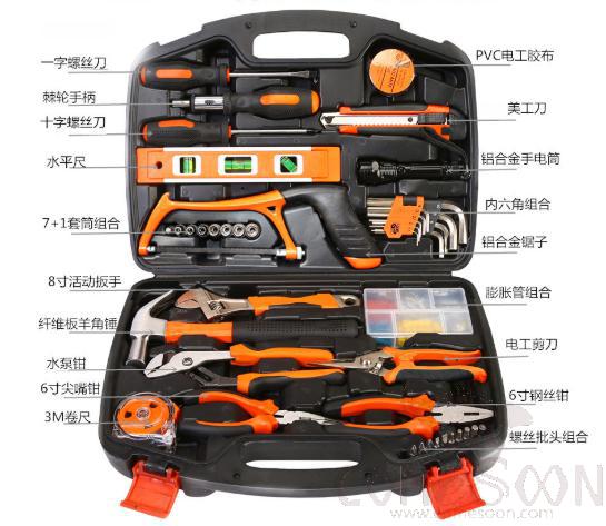 Hardware Tool Set 106  Pieces, High Carbon Steel, L38*W8*H29cm