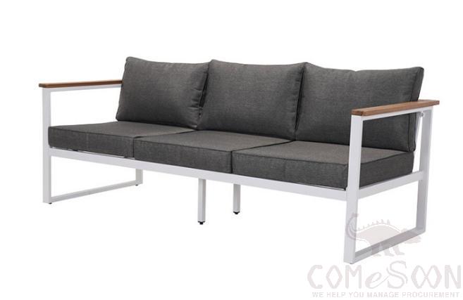 Outdoor Metal Sofa-220cm, High-Density Sponge+ High-Quality Doll Cotton, 220*70*75cm product image