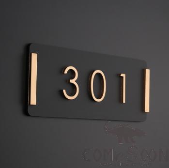 Door Number, Acrylic, Gilt-Edged Model Horizontal,
20*8cm