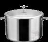 Triple Steel Diamond Warm Stock Pot with Glass Lid, 201/430 Ss+ Aluminum+ 304 Ss, Φ320×h250mm