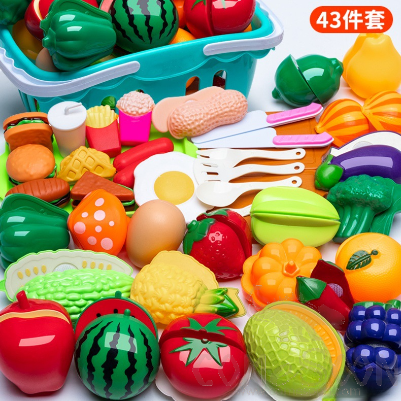 Simulated Fruits and Vegetables Suit, Magnetic Suction,Basket Style: 43 Pieces