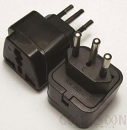 Brazil Embedded Conversion Plug, 3-Pin, 2500w, Black