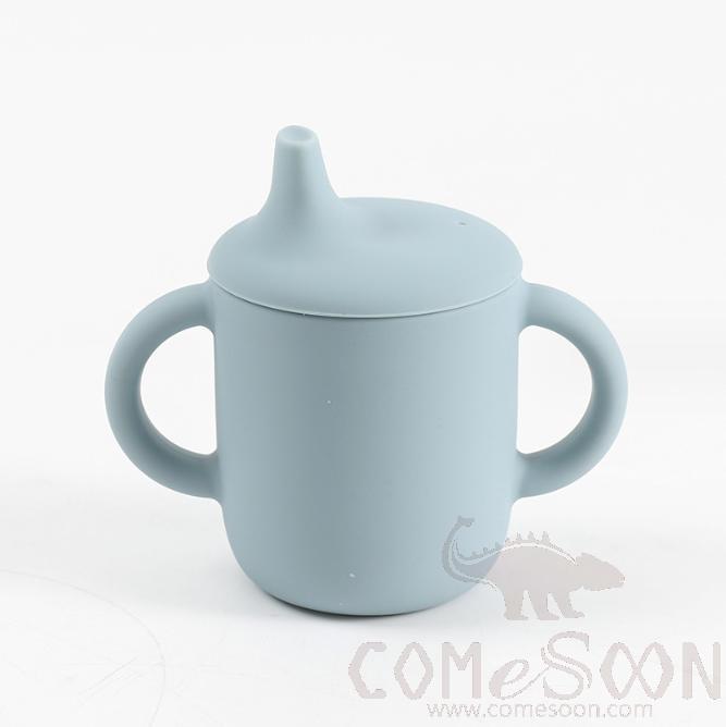 Children's Water Cup W/lid, Silicone, 150ML, Sky Blue