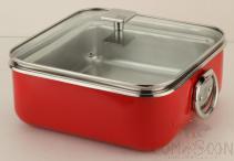 Naked Three-Layer Steel Chafing Pot, Red, 270*270*100mm
