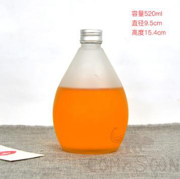 Disposable Glass Bottle, Droplet Shape, 520ML, D 9.5*H 15.4cm, Matt