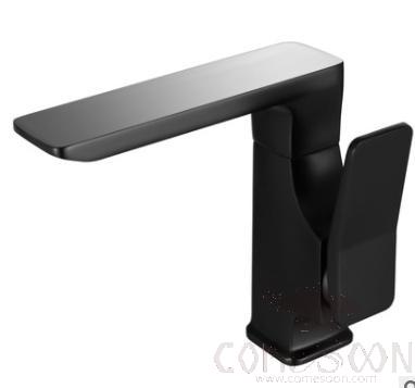 Quick-open single-hole cold water faucet-black-brass