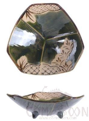 Weave Pineapple Flower Tripod Plate, 14.8*14*5cm