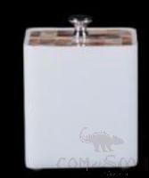 W3-White Bright Flower Shell Double-Sided Cotton Can, Resin+ Shell, 76*76*84/98 mm product image